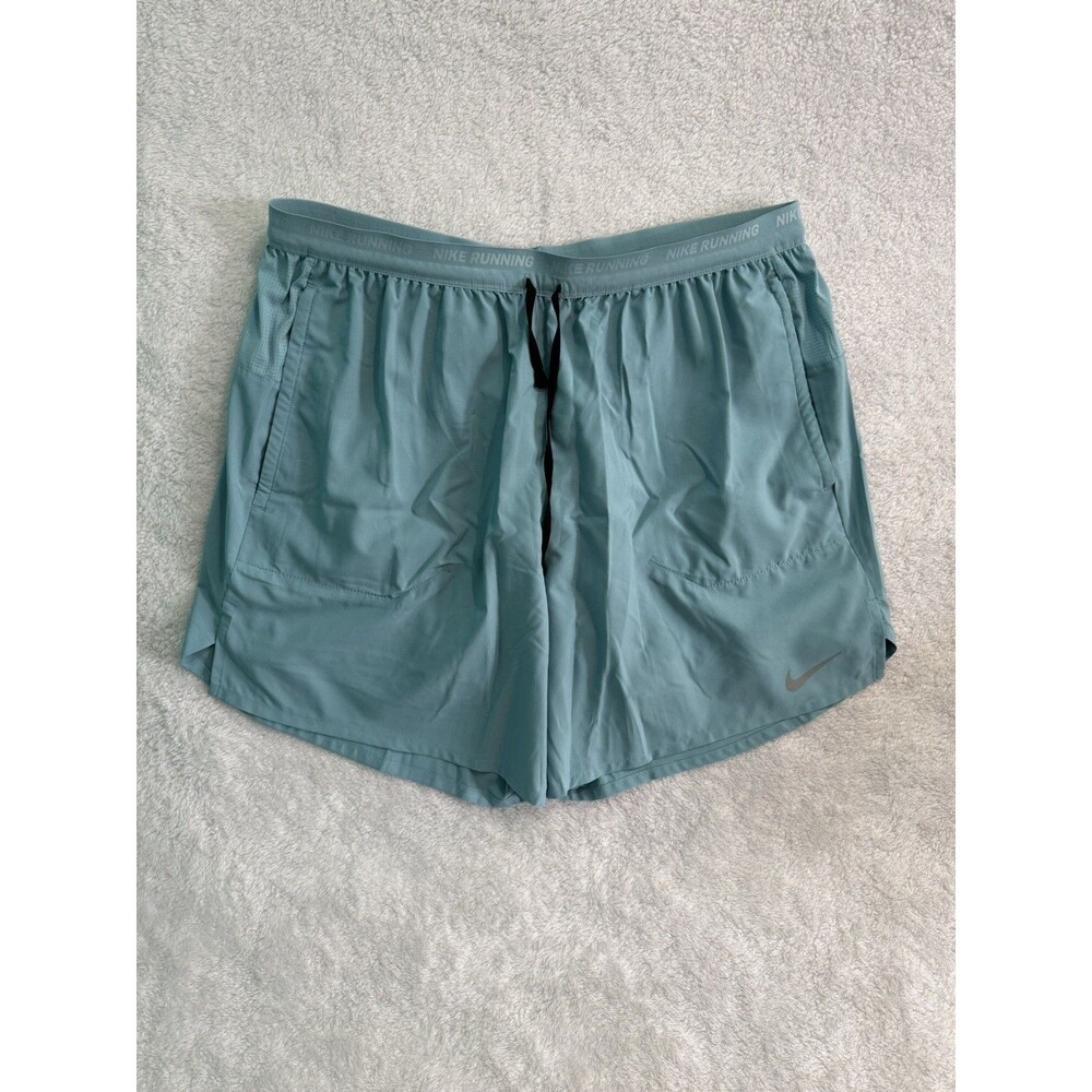 Nike Running Shorts 2XL Mens Stride Dri-FIT 7" Teal Green Brief Lined